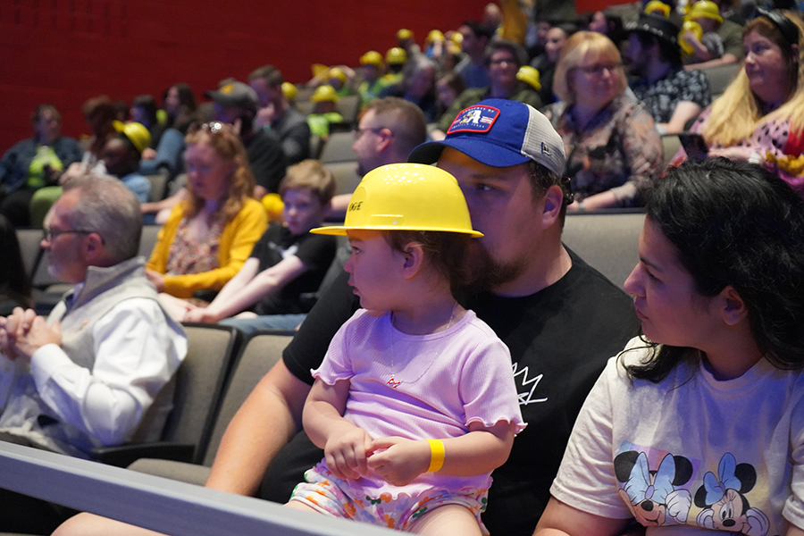 Guests enjoy the first Science Live! show in the modernized auditorium