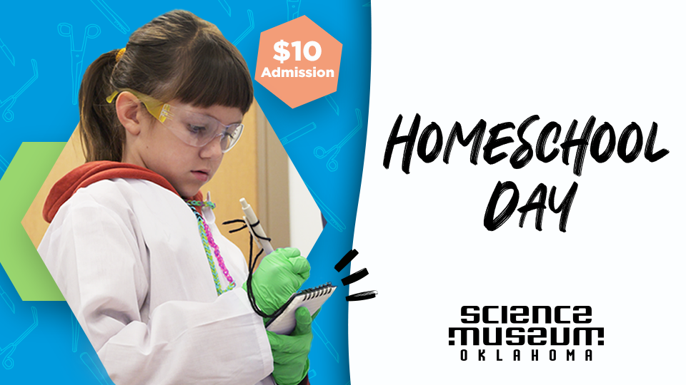Girl focuses on activity for homeschool day at science museum oklahoma graphic