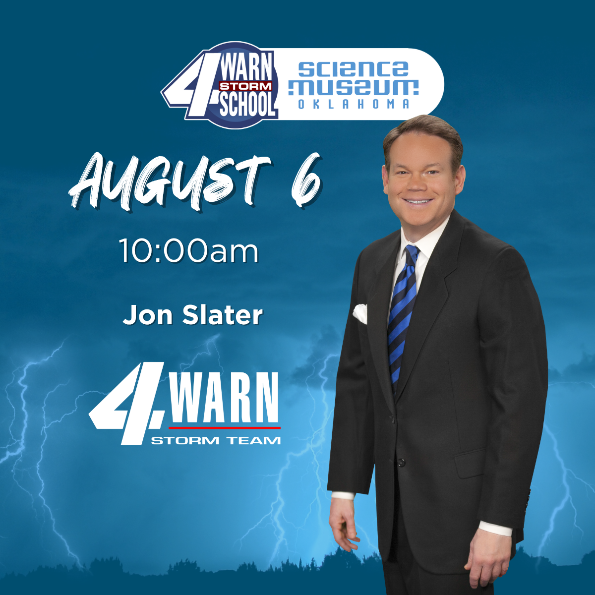 Graphic for KFOR 4Warn Storm School featuring Jon Slater.