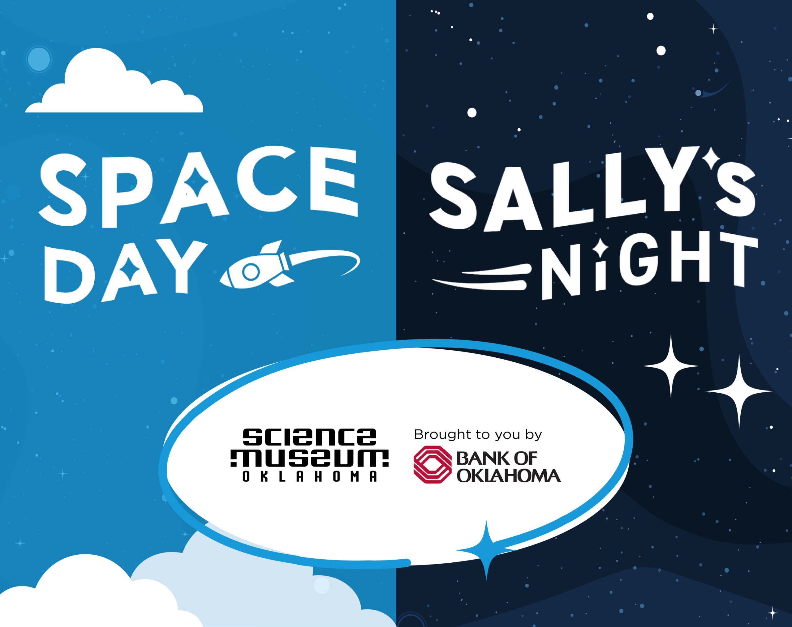Graphic announces Space Day and Sally's Night at Science Museum Oklahoma on June 11, 2026