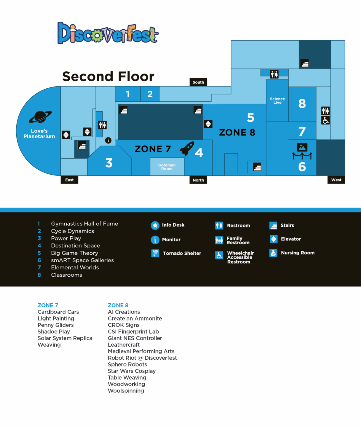 Discoverfest map graphic for the second floor