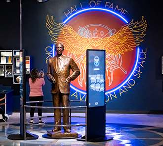 The Oklahoma Aviation and Space Hall of Fame at Science Museum Oklahoma celebrates aerospace pioneers through interactive exhibits and historical displays.