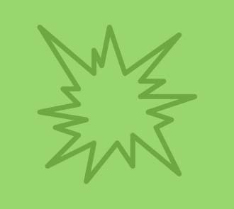 Stylized green explosion symbolizing hands-on science experiments and explosive STEM learning at Science Museum Oklahoma.