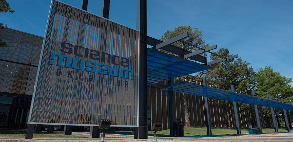 Outside sign of the Science Museum in OK