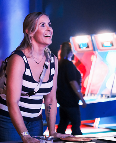 woman playing game